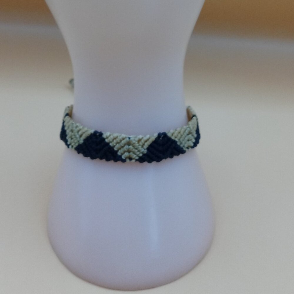 Peruvian Bracelet Woven Macram Thread Triangle De… - image 4